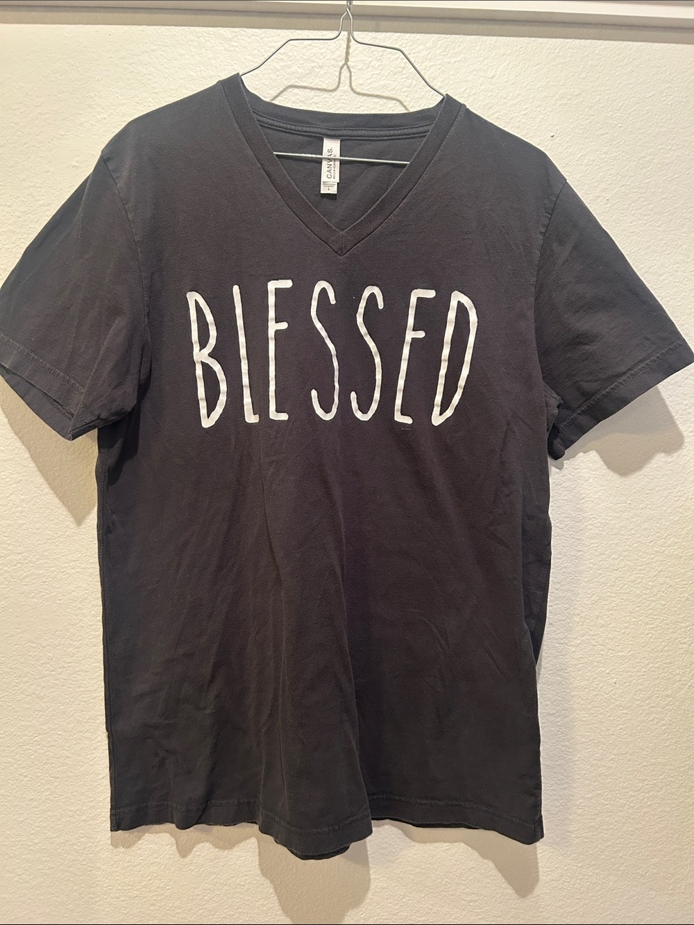 Bella Canvas “BLESSED” Black T-Shirt with White Text
